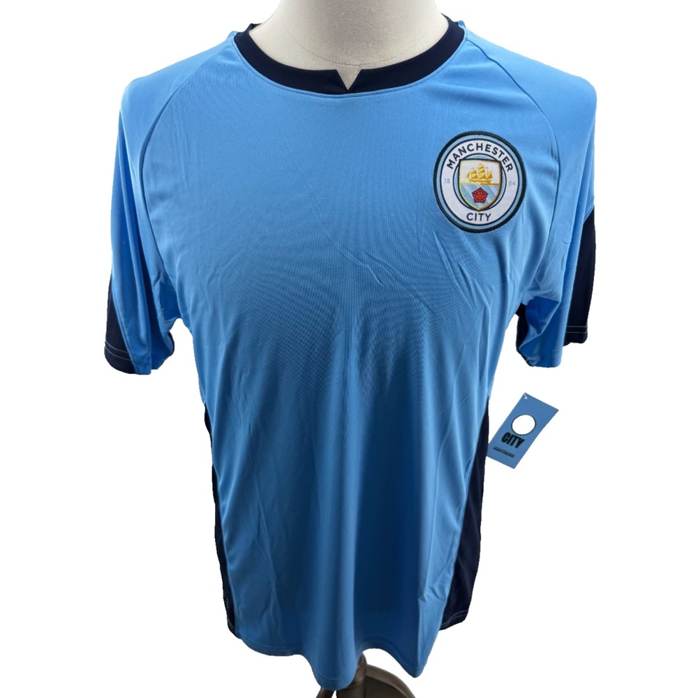 Manchester United Futbol Soccer Blue Mens Jersey Shirt Medium NEW‎